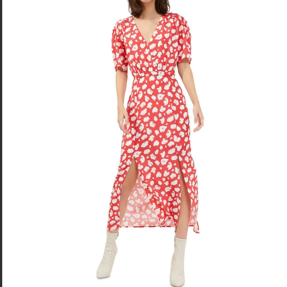 Front Slit Printed Maxi Dress